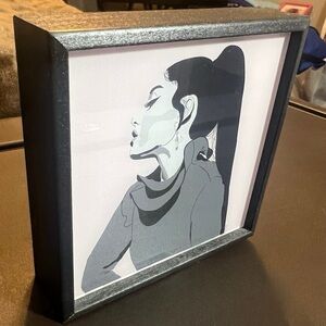 Ariana Grande Black Wood Framed Mini Art Print 4.5x4.5” Home Decor Retro Pop Art